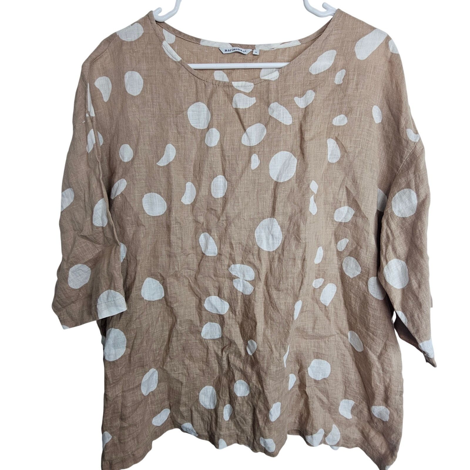 Marimekko Marimekko Womens Abstract Polka Dot Linen Tunic Size M Boho Size M / US 6-8 / IT 42-44 - 1 Thumbnail
