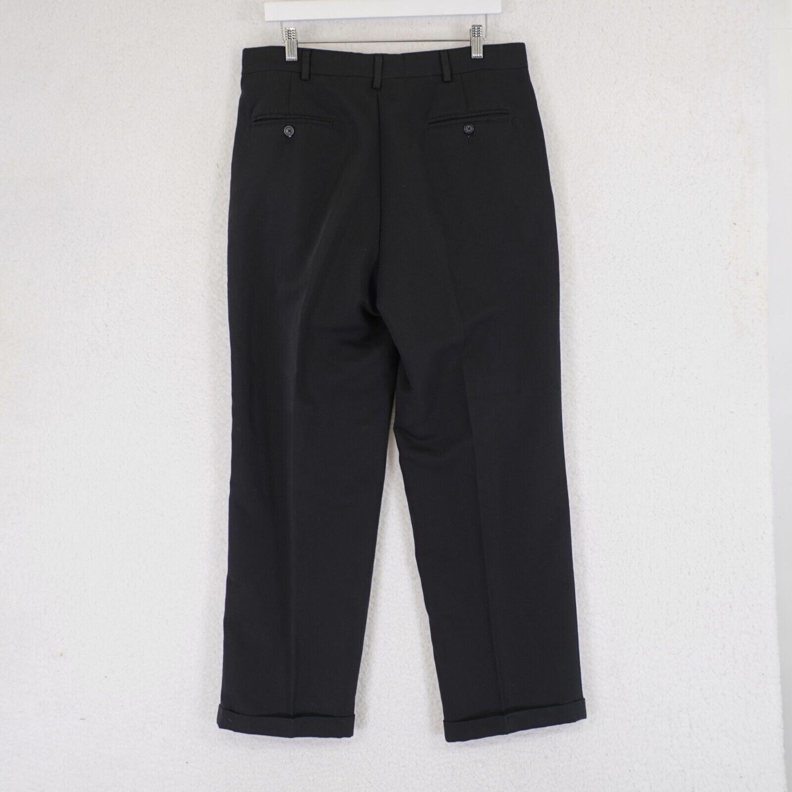 Yves Saint Laurent Yves Saint Laurent Pour Homme Black Polyester Dress Pants 35 Size 34R - 4 Thumbnail