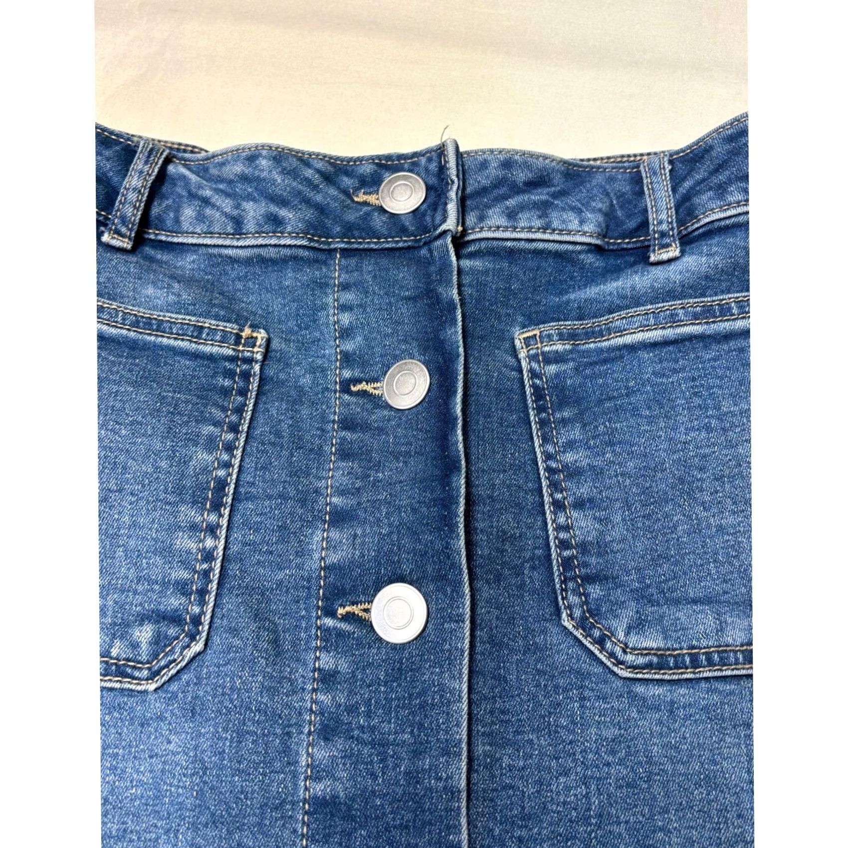 Vintage Bagatelle Collection Denim Skirt Womens 31W L35 Blue Blend Button Front Maxi Size 32" / US 10 / IT 46 - 2 Thumbnail