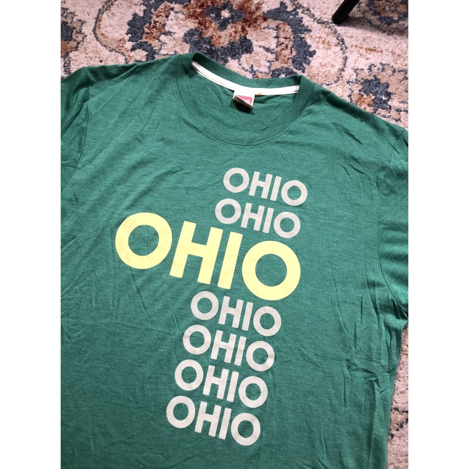 Vintage VINTAGE? No. Homage Shirt Mens XL Green Graphic Tee USA Ohio - Graphic Print Tee - White/Yellow OHIO - Crew Neck - Short Sleeve - Made in USA Size US XL / EU 56 / 4 - 6 Thumbnail