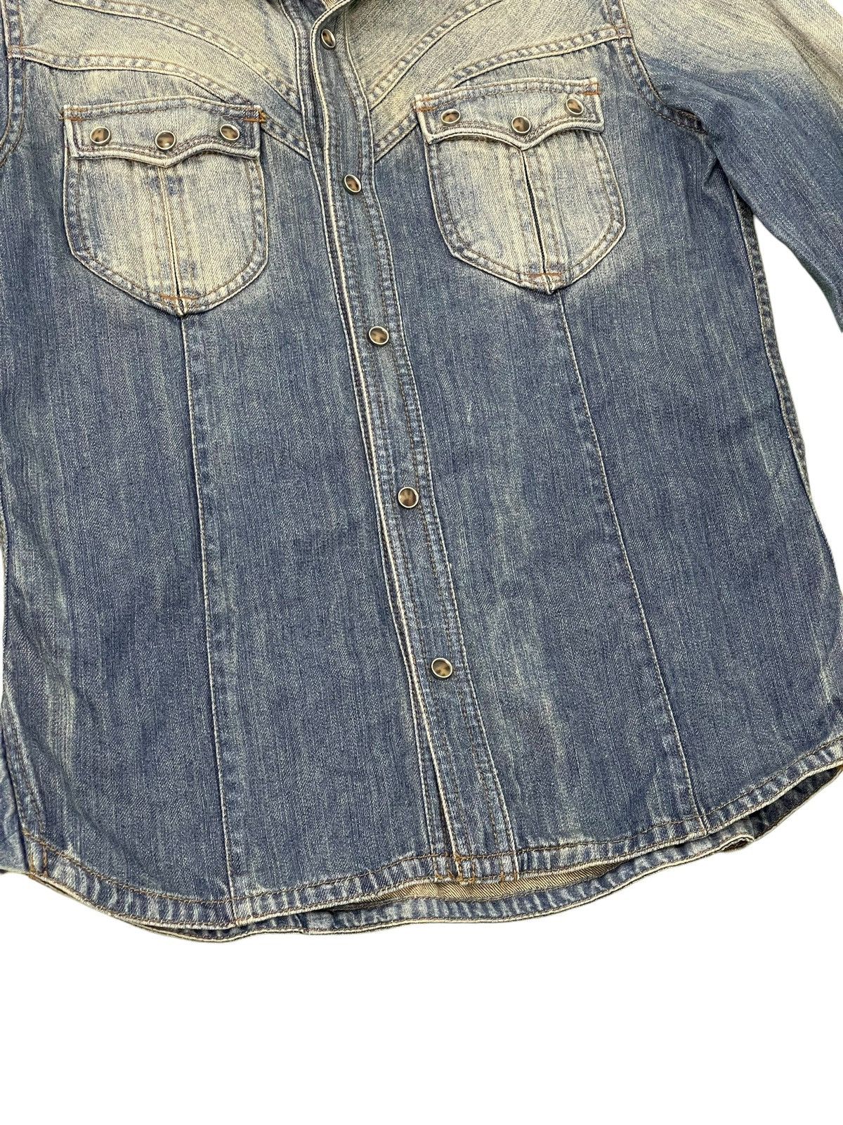Japanese Brand Western Denim Shirt Nicole Club Japan Faded Slim 5🟩9 Size US S / EU 44-46 / 1 - 4 Thumbnail
