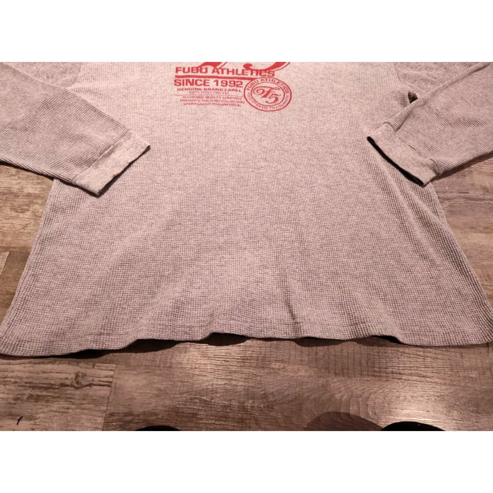 Fubu VINTAGE FUBU Collection athletic wear Shirt Mens 2XL Gray Waffle Knit Thermal Long Sleeve 90s Hip Hop Size US XXL / EU 58 / 5 - 3 Thumbnail