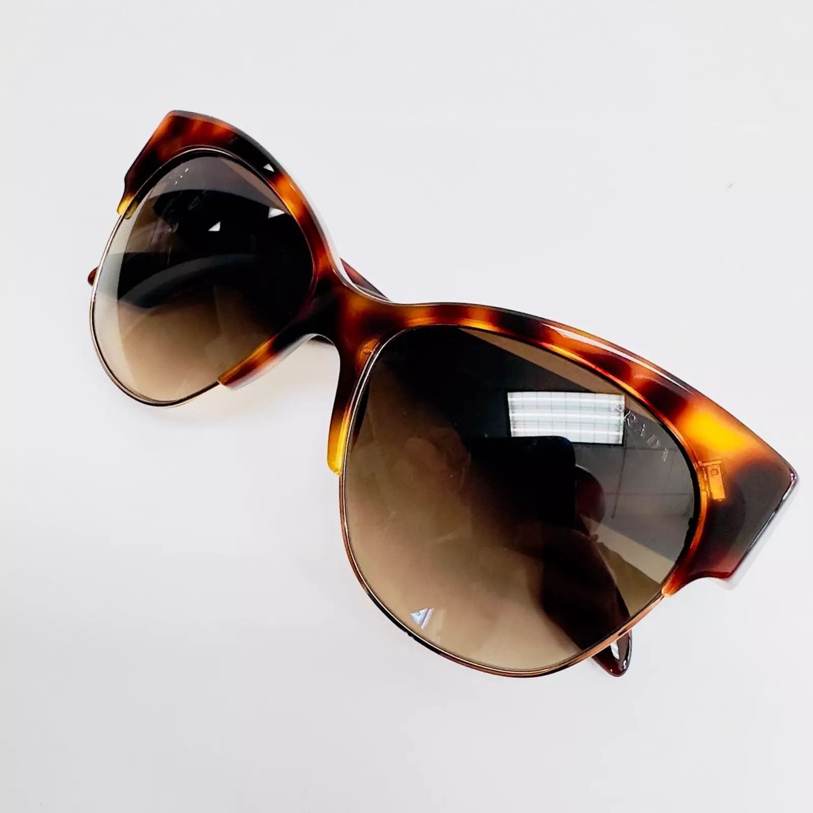 Prada PRADA Cat Eye Chunky PR11RS Tortoise Gradient Sunglasses 11R Size ONE SIZE - 2 Thumbnail