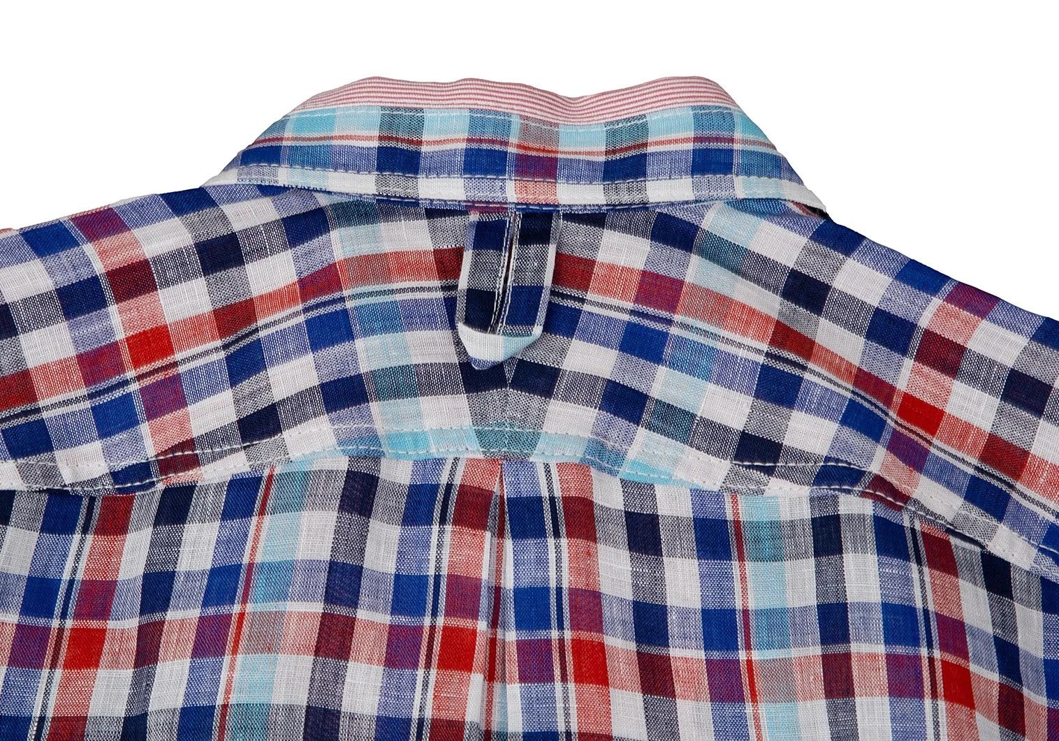 Junya Watanabe Linen Check Horizontal Collar Shirt in Blue and Red Size US S / EU 44-46 / 1 - 15 Thumbnail
