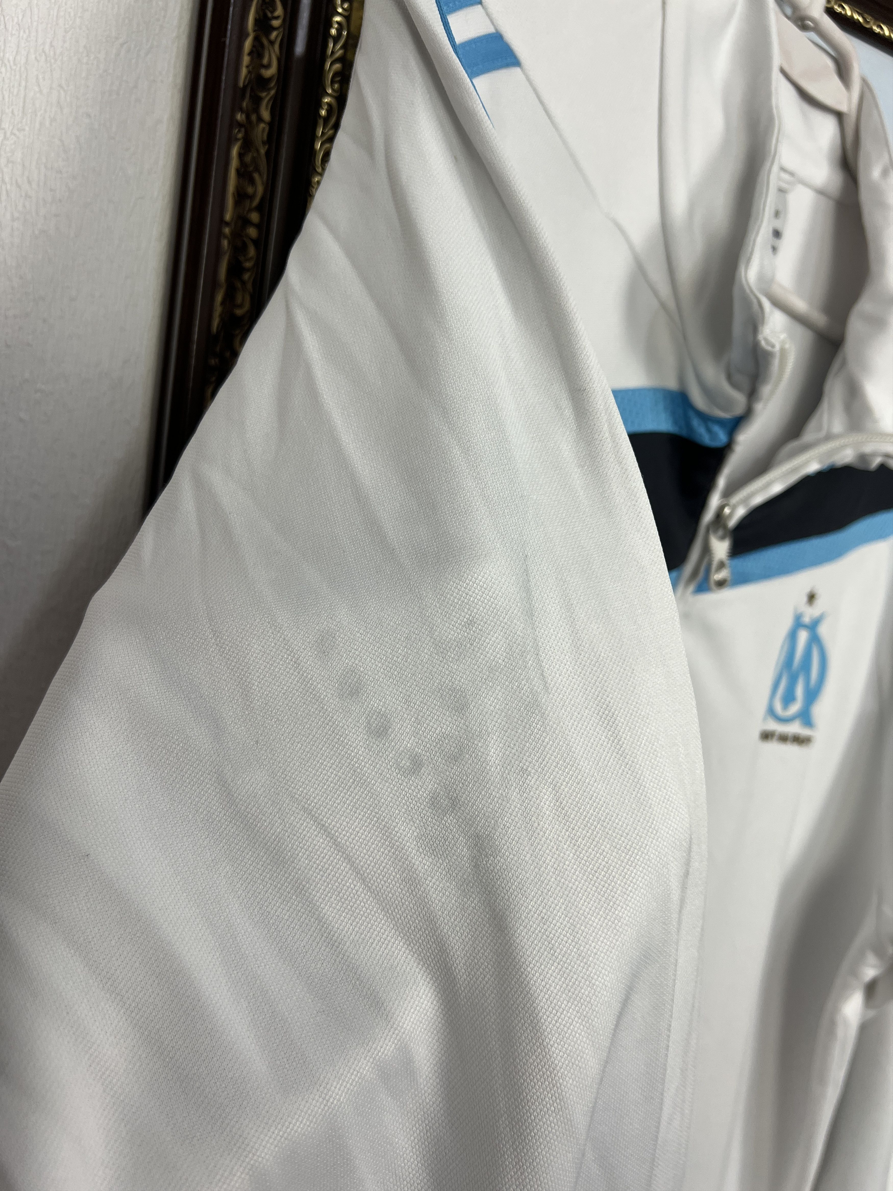 Adidas Vintage Olympique Marseille Football Jacket Soccer Track Top Size US XL / EU 56 / 4 - 7 Thumbnail