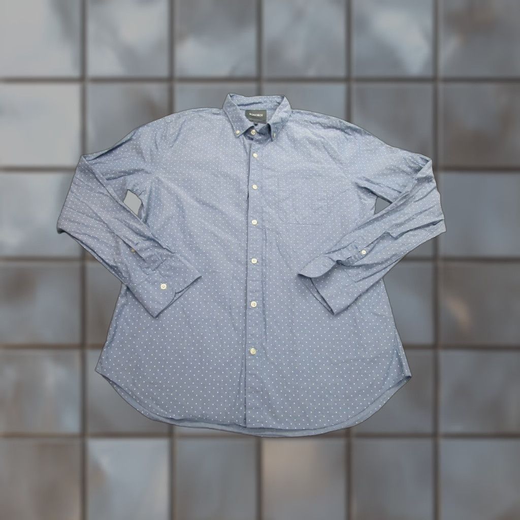 Bonobos VINTAGE Bonobos Shirt Mens Large Blue White Polka Dot Button-Up Slim Fit Casual Cotton Size US L / EU 52-54 / 3 - 1 Thumbnail