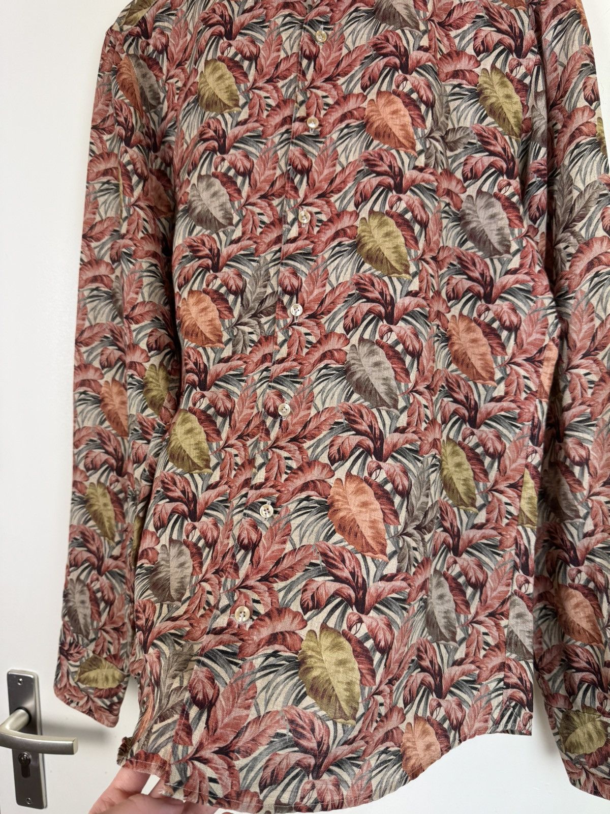 Total Luxury Spa Profuomo 100% linen printed shirt Hawaiian canali style M Size US M / EU 48-50 / 2 - 3 Thumbnail