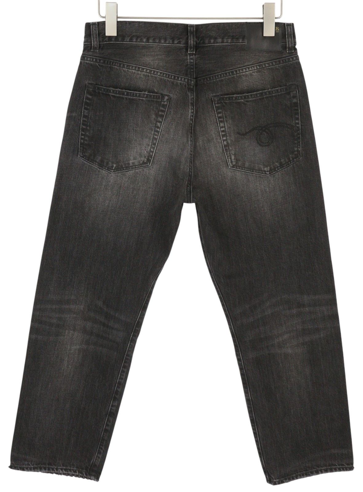 R13 KICK FIT 29 Jasper Stretch Washed Faded Ankle Cropped 86321 Size 29" - 3 Thumbnail