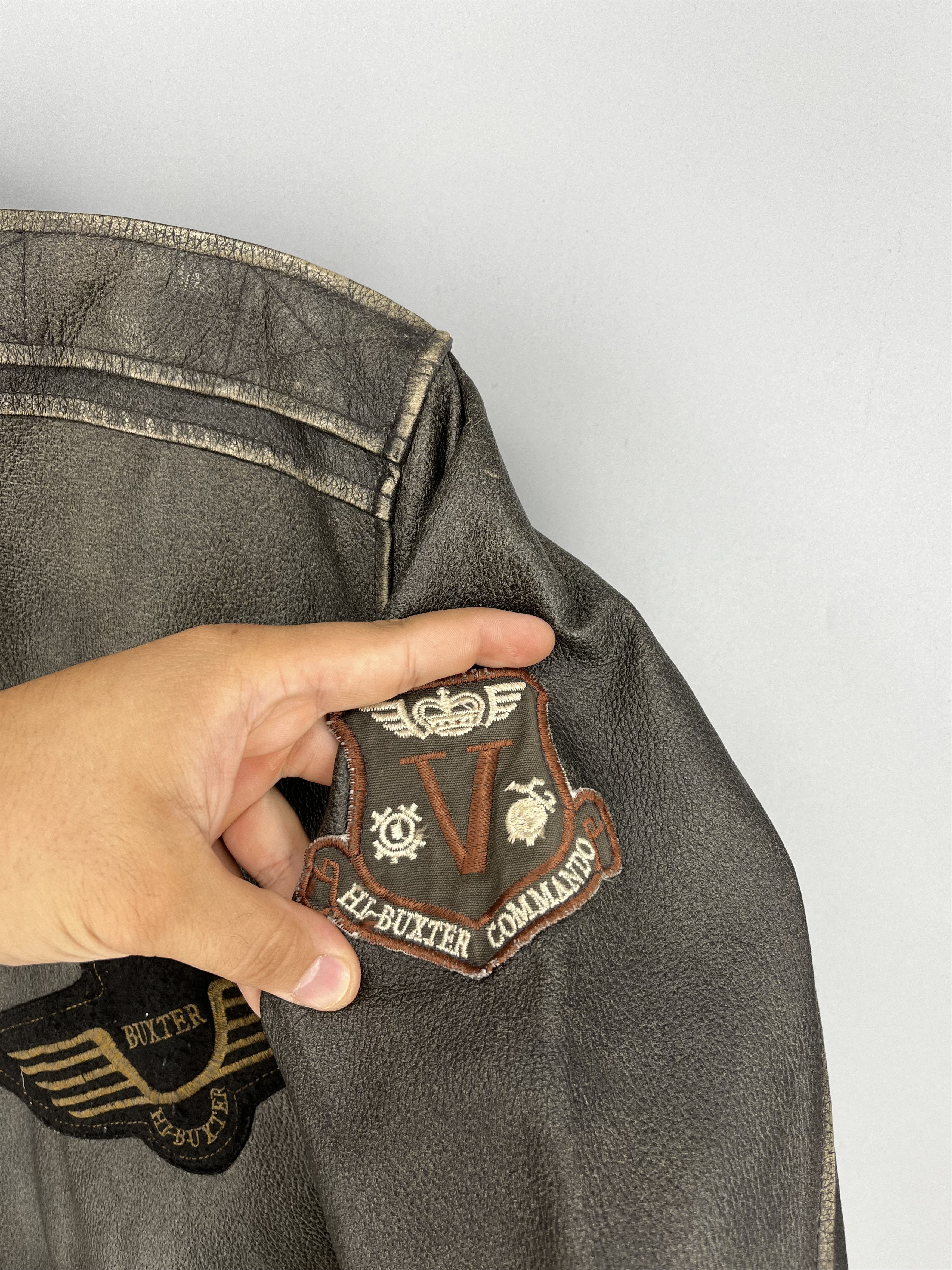 Vintage Explorer Vtg Leather Bomber Jacket – Distressed Patina 90s Size US XXL / EU 58 / 5 - 9 Thumbnail