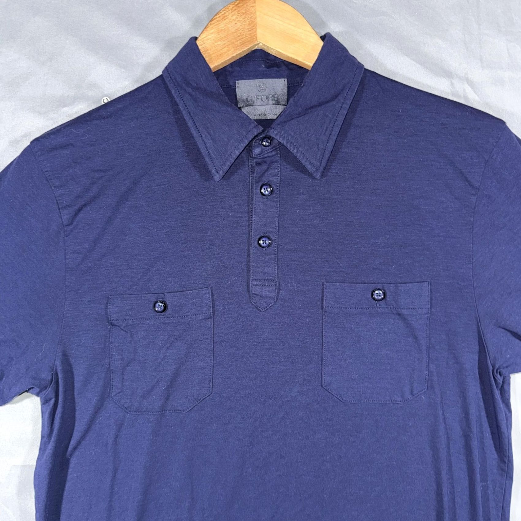 G/FORE G/FORE Polo Shirt Men L Blue Solid Double Pocket Golf Performance Shirt Activewear Size US L / EU 52-54 / 3 - 4 Thumbnail