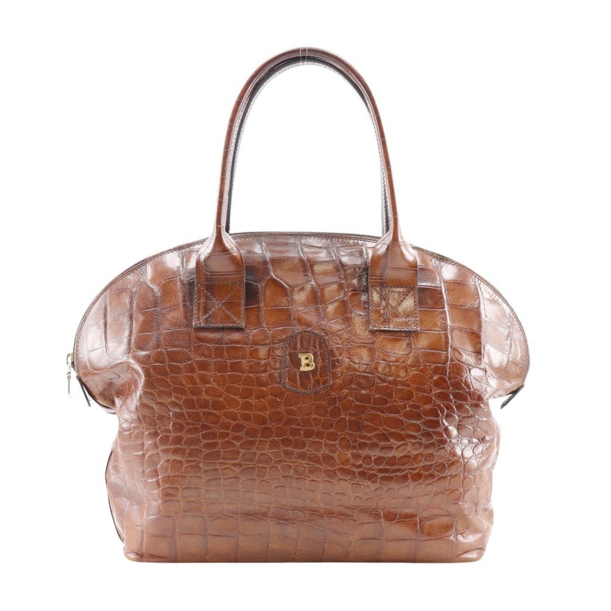 Bally BALLY B handbag, embossed leather, brown, logo, unisex R130625002 Size ONE SIZE - 1 Thumbnail