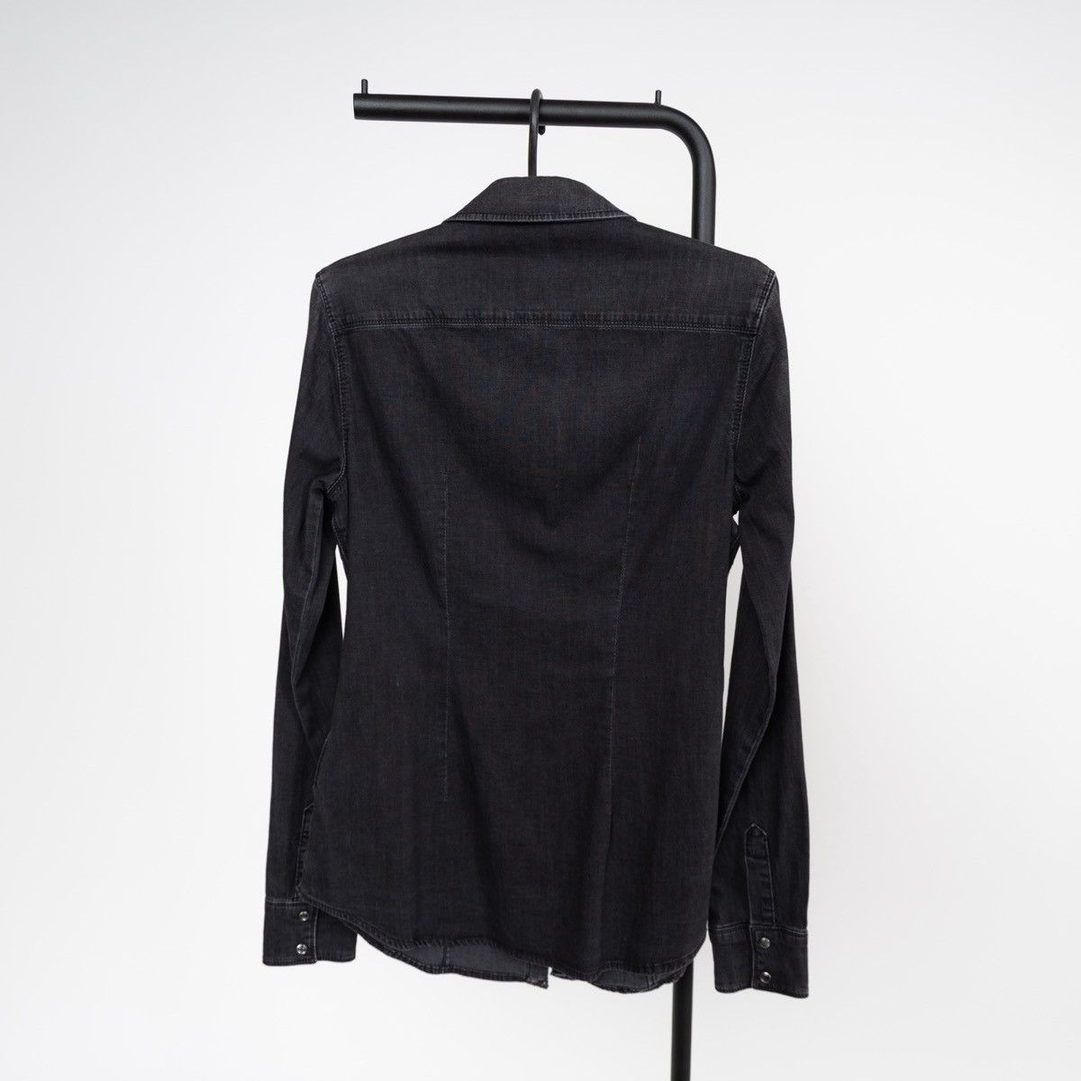 Liu Jo Liu Jo Womens Black Denim Shirt Snap Button Slim Fit Stretch Size S / US 4 / IT 40 - 2 Thumbnail