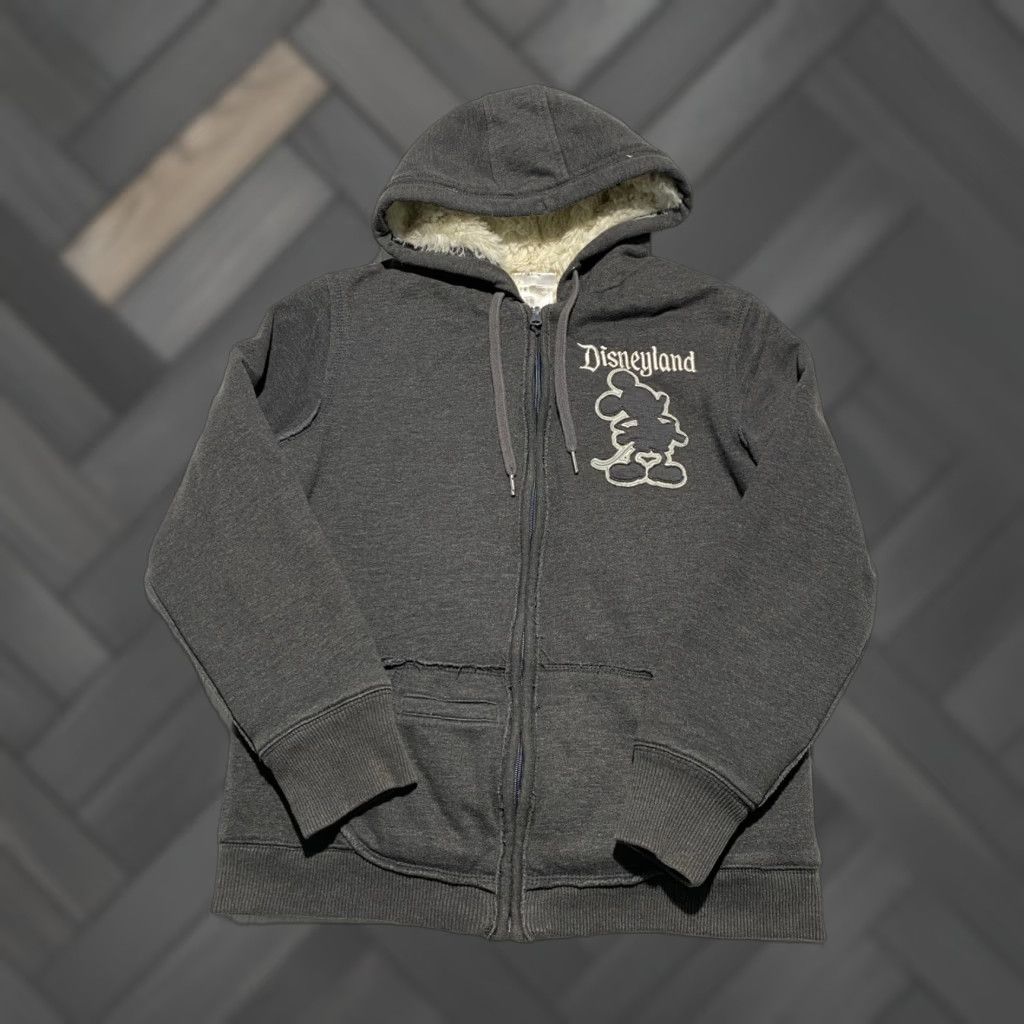 Disney Disney Parks Disneyland 55 Mickey Mouse Sherpa Lined Zip Hoodie Gray Womens M Size M / US 6-8 / IT 42-44 - 1 Thumbnail