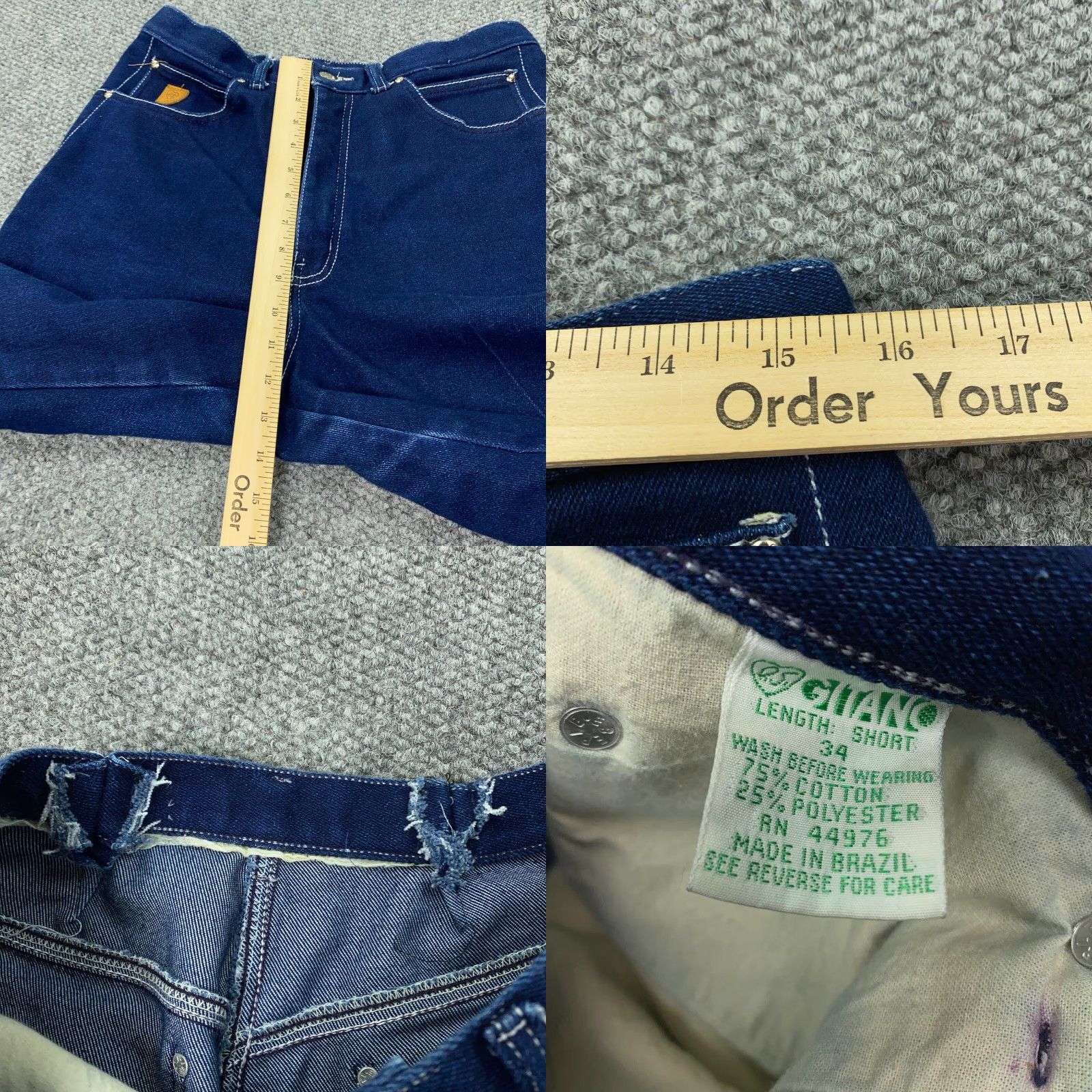 Vintage VINTAGE Gitano Jeans Womens 34 (31" Waist) Short Blue Tapered High-Rise Mom Denim Cotton Polyester Stretch Zip Size 31" - 8 Thumbnail