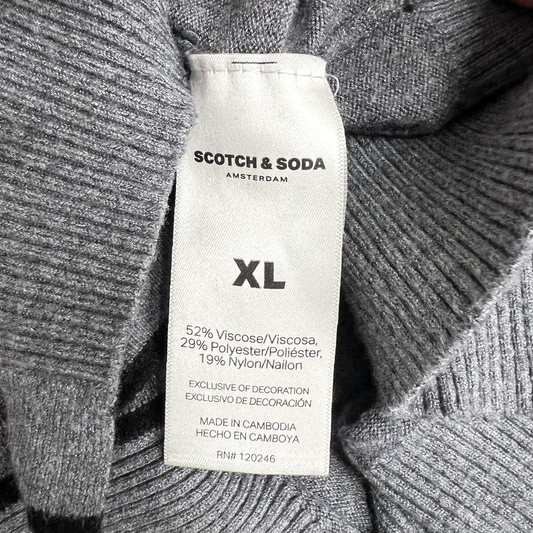 Scotch & Soda Scotch & Soda Cardigan Sweater Womens XL Gray V Neck Button Front Soft Knit Size XL / US 12-14 / IT 48-50 - 5 Thumbnail