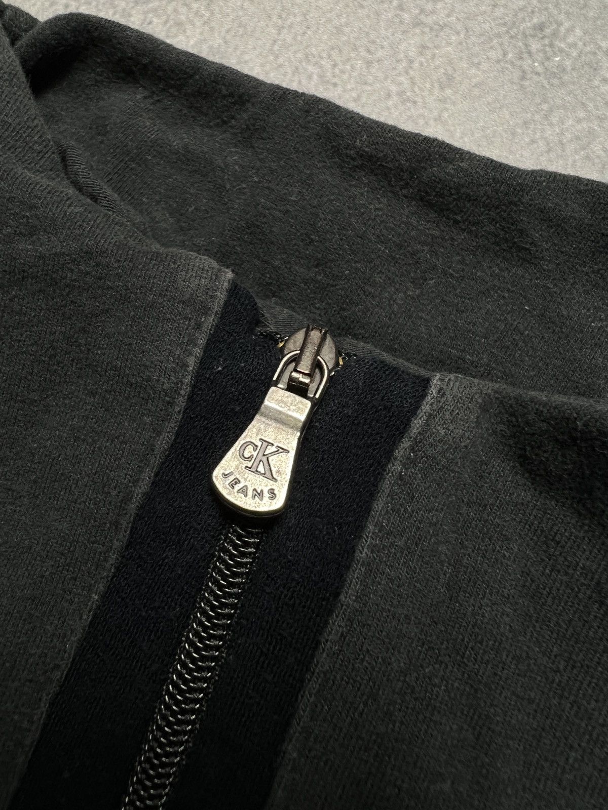 Calvin Klein Calvin Klein Jeans Half Zip-Up Y2K Washed Denim Sweater Size S / US 4 / IT 40 - 6 Thumbnail