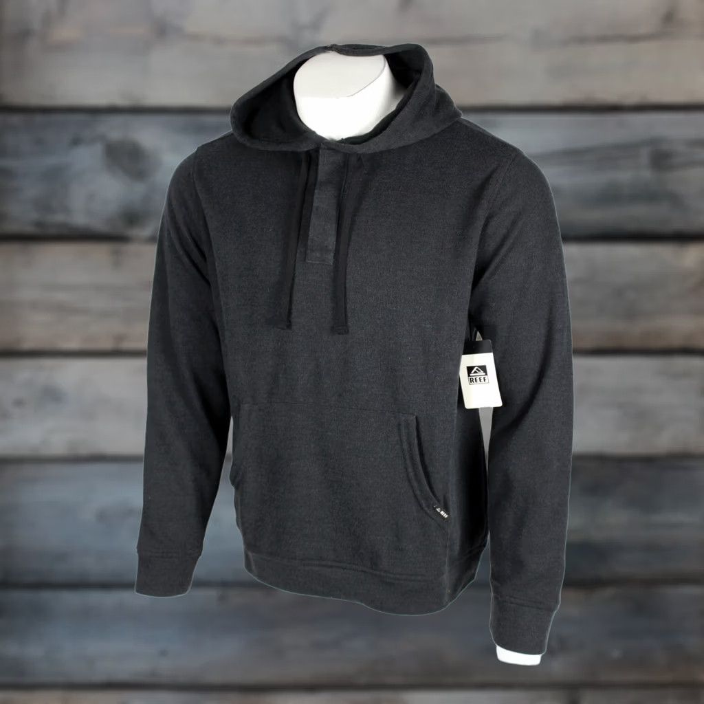 REEF Reef Men's Hoodie Sweatshirt Henley Size L Black Caviar Size US L / EU 52-54 / 3 - 1 Thumbnail