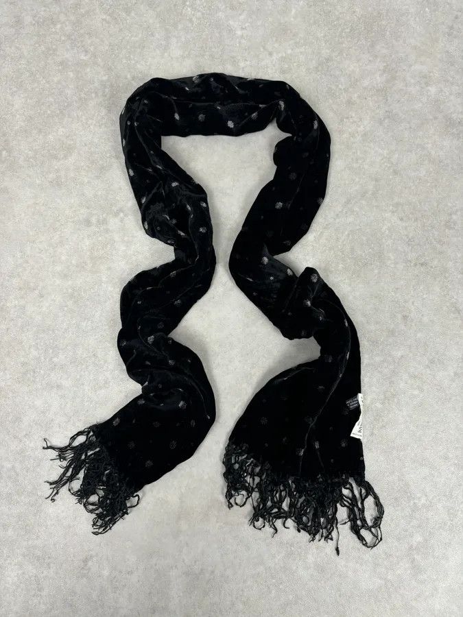Giorgio Armani Giorgio Armani Black Scarf Polka Dot Scarf Size ONE SIZE - 1 Thumbnail