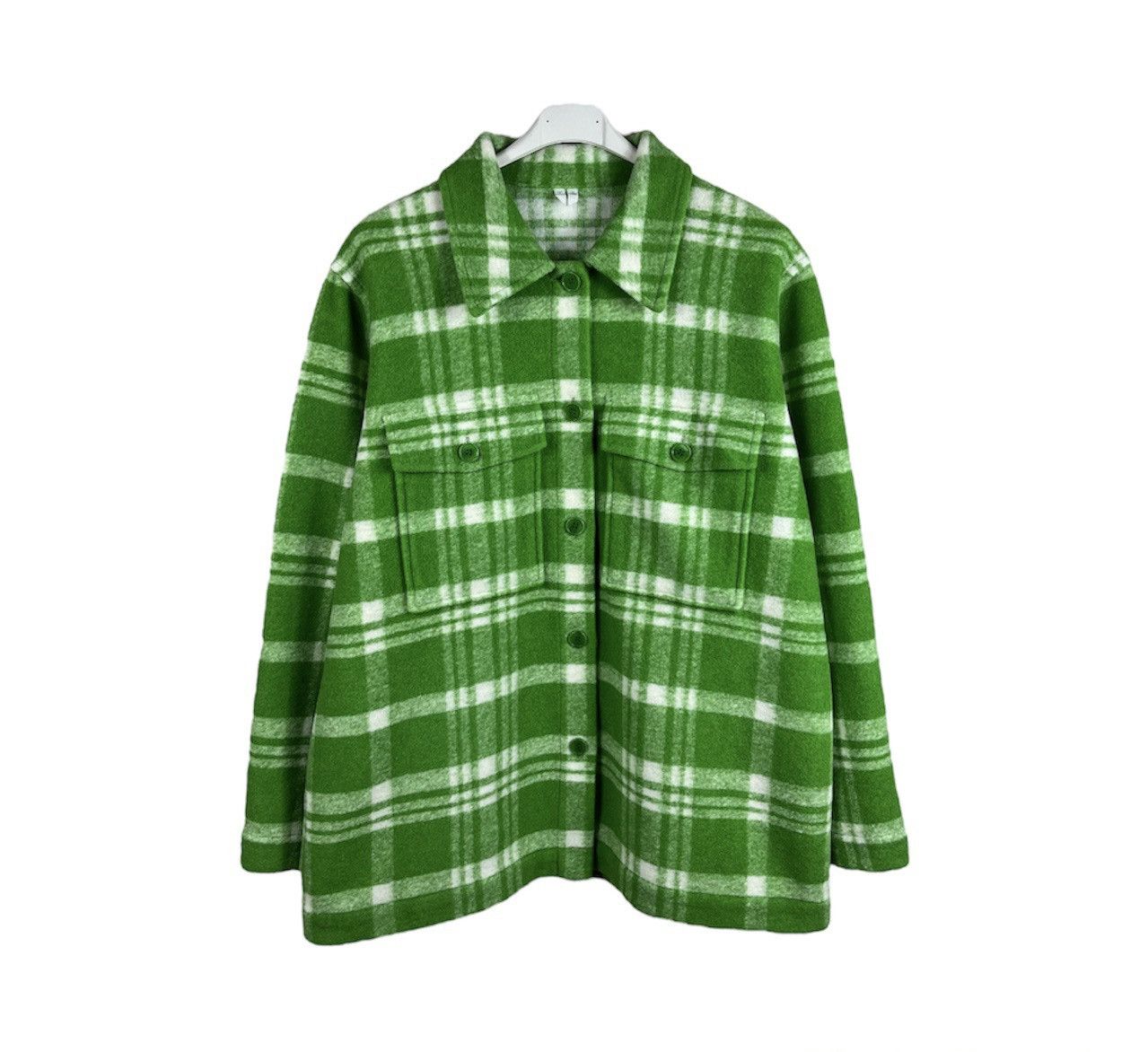 Arket × Designer Arket wool checked overshirt jacket heavy shirt Size US L / EU 52-54 / 3 - 1 Thumbnail
