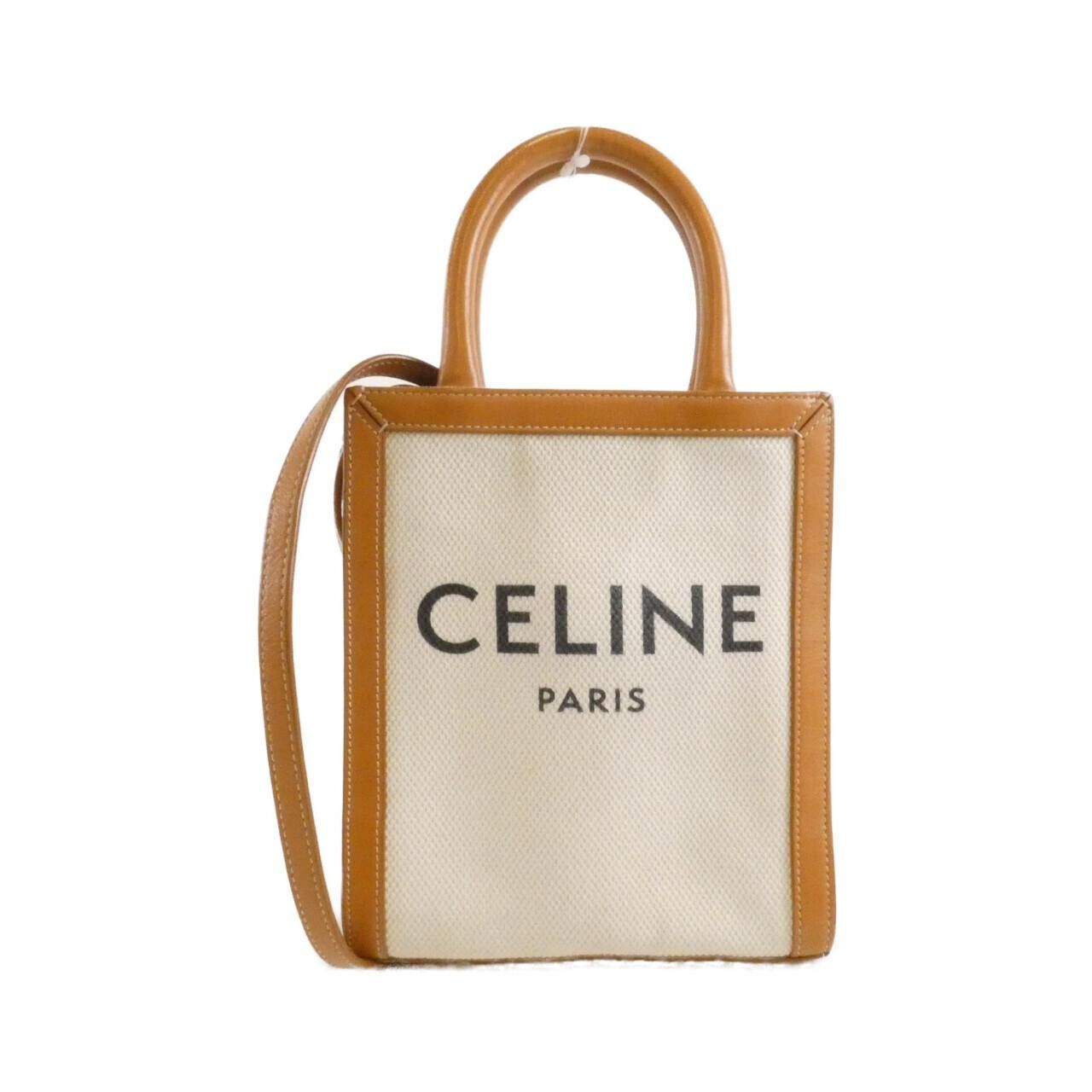 Celine Celine Celine Mini Vertical Cabas Cotton Canvas Calf Bag Textile Crossbody Bag 193302BNZ DUTY FREE for USA Size ONE SIZE - 1 Thumbnail