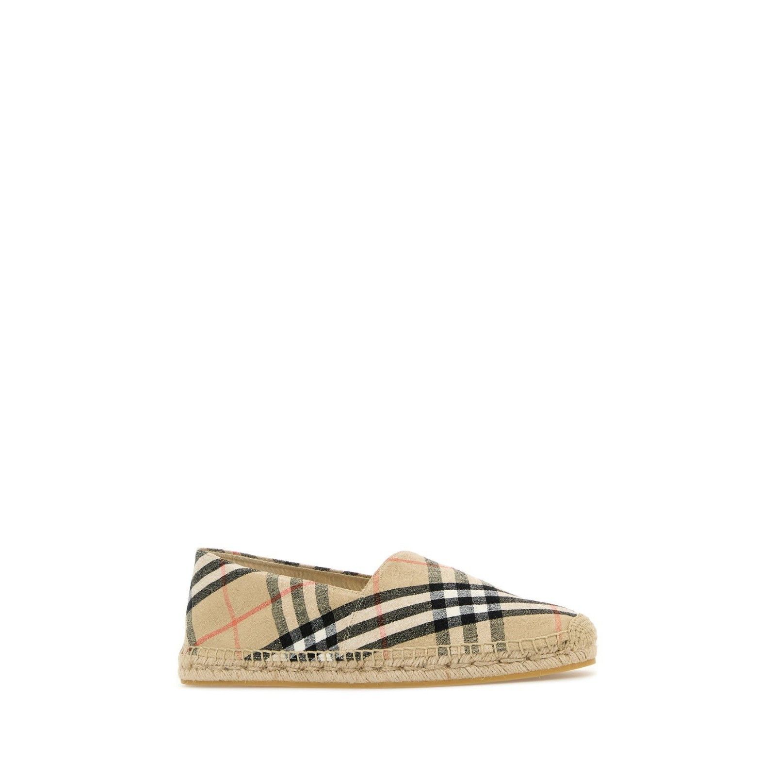 Burberry BURBERRY Beige Check Fabric Espadrilles New & Authentic (Men Size US 8 / EU 41 - 4 Thumbnail