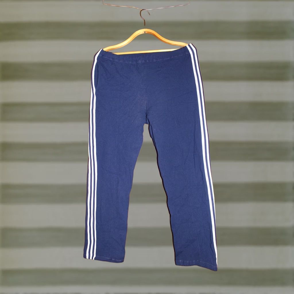 Adidas VINTAGE Adidas Track Pants Blue with White Stripes (Size 50) Unisex Adults Regular 50cm Waist 92.5cm Length Size US 34 / EU 50 - 1 Thumbnail