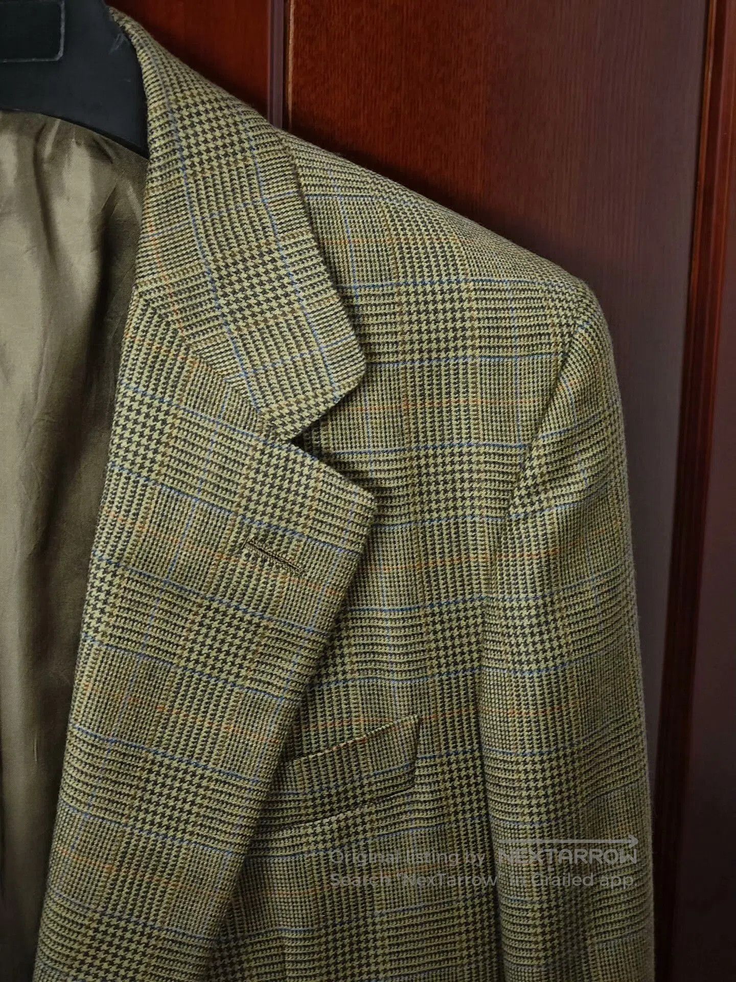 Japanese Brand Stylish Green Plaid Wool-Cashmere Blazer. Size US M / EU 48-50 / 2 - 2 Thumbnail