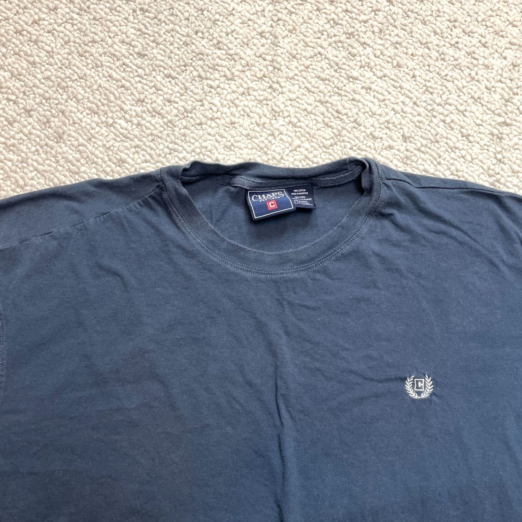 Chaps Chaps Shirt Mens 2XL Blue Cotton Logo Crew Neck Short Sleeve T-Shirt Top Adult Regular (Note: If needed, remove extra spaces) Size US XXL / EU 58 / 5 - 4 Thumbnail