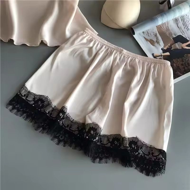 Other Women Pajama Suit V-Neck Lace Sexy Sleep Short pyjamas Size ONE SIZE - 4 Thumbnail