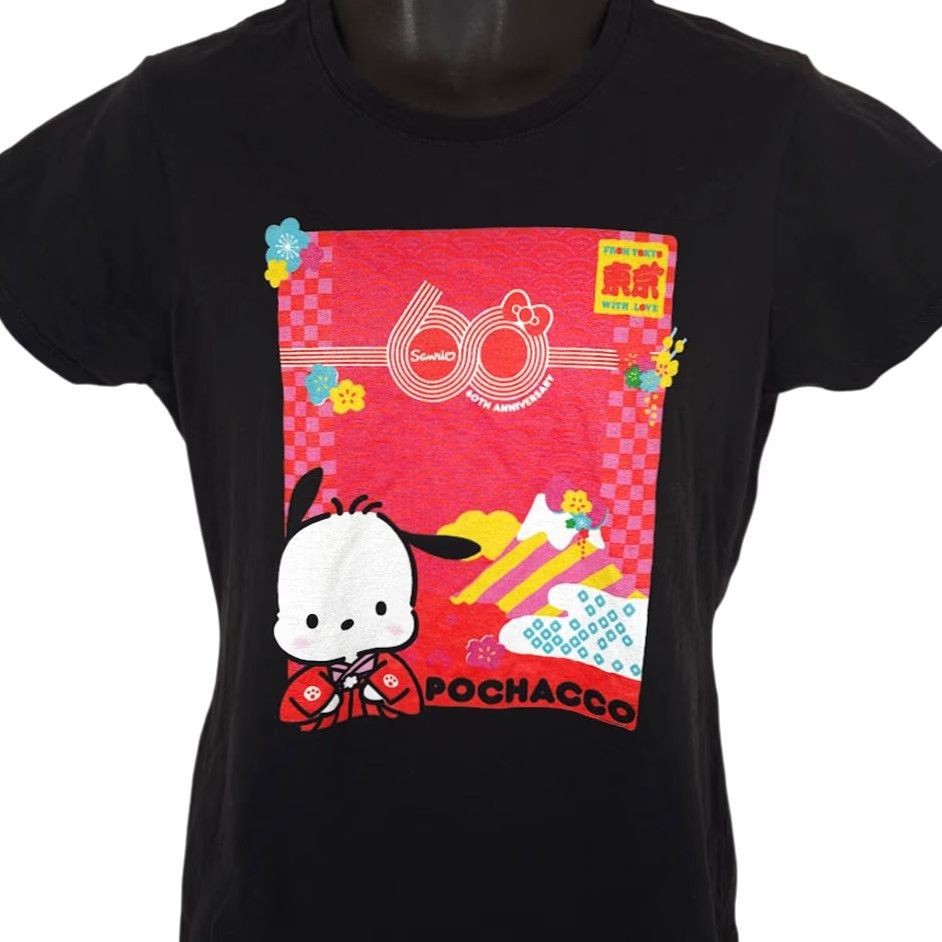 Vintage VINTAGE Pochacco T Shirt Womens Size Large Black Sanrio 60th Anniversary Shirt Womens L Black Sanrio 60th Anniversary Mens? Size L / US 10 / IT 46 - 2 Thumbnail