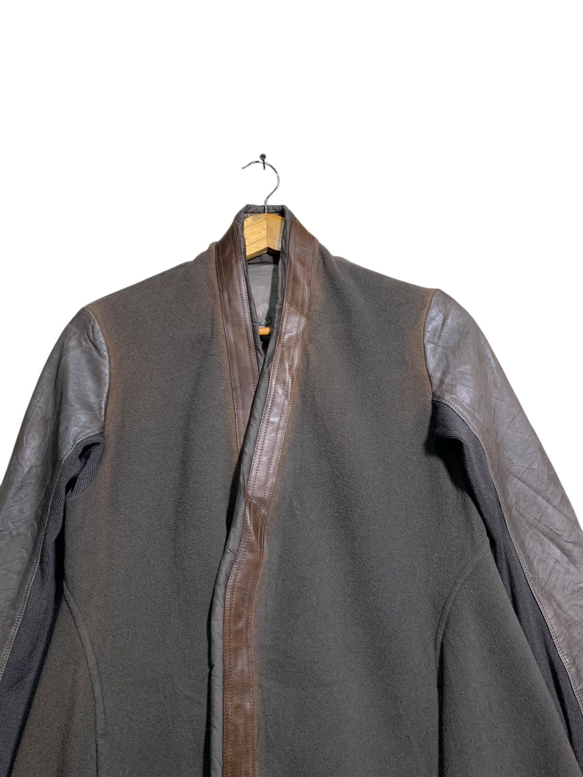 Rick Owens 🔥VTG RICK OWENS DARK DUST LEATHER/WOOL BIKER JACKET Size US S / EU 44-46 / 1 - 5 Thumbnail