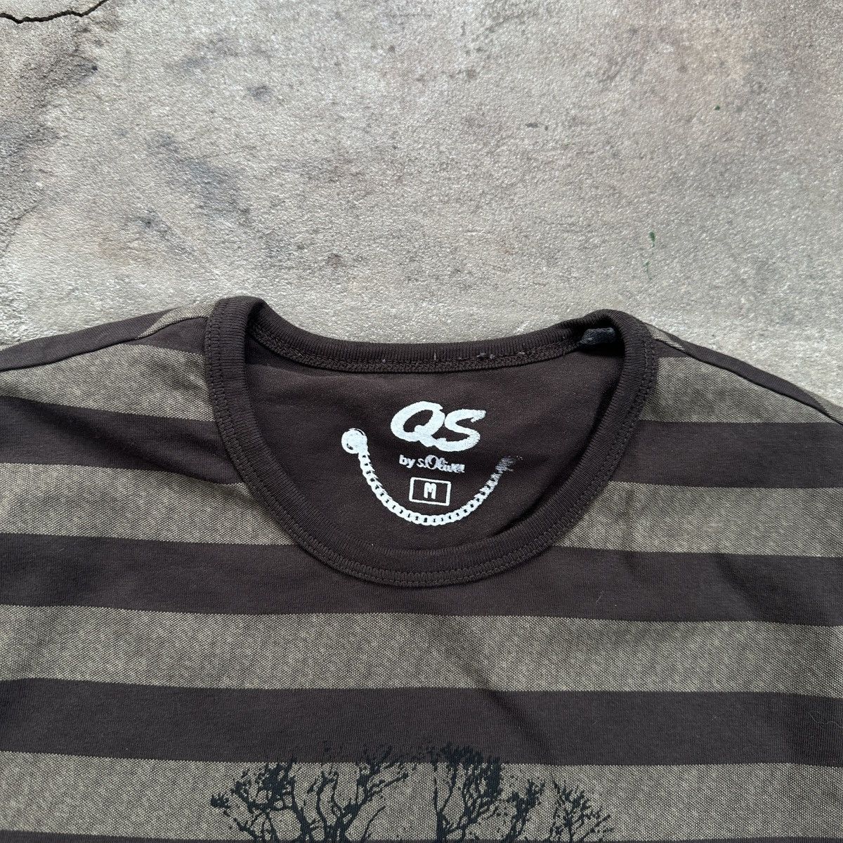Japanese Brand QS Japanese Stripe Brown Printed Tee Size US M / EU 48-50 / 2 - 4 Thumbnail