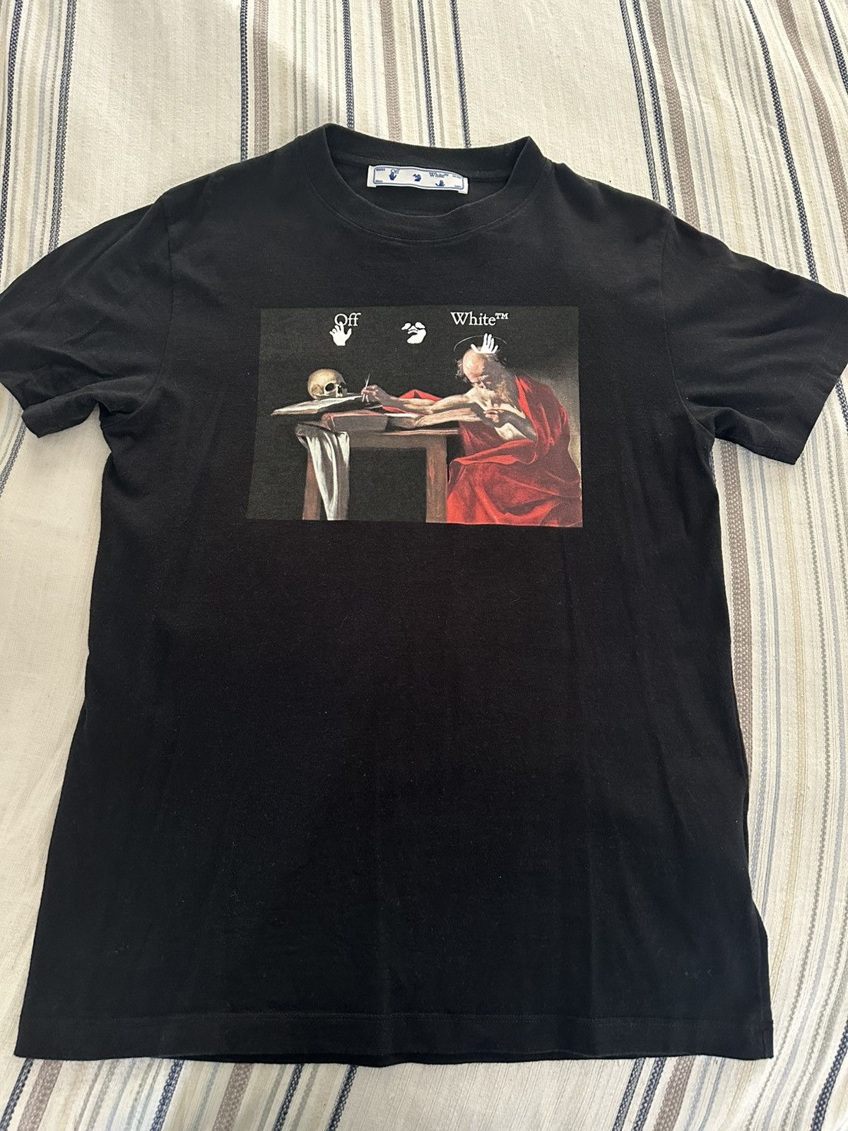 Off-White Off White Caravaggio Short Sleeve Over Tee ‘Black/Red Size US S / EU 44-46 / 1 - 1 Thumbnail