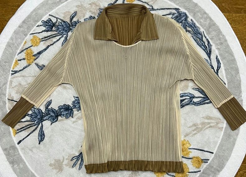 Issey Miyake Issey Miyake size:3 Brown pleated long-sleeved top Size M / US 6-8 / IT 42-44 - 3 Thumbnail