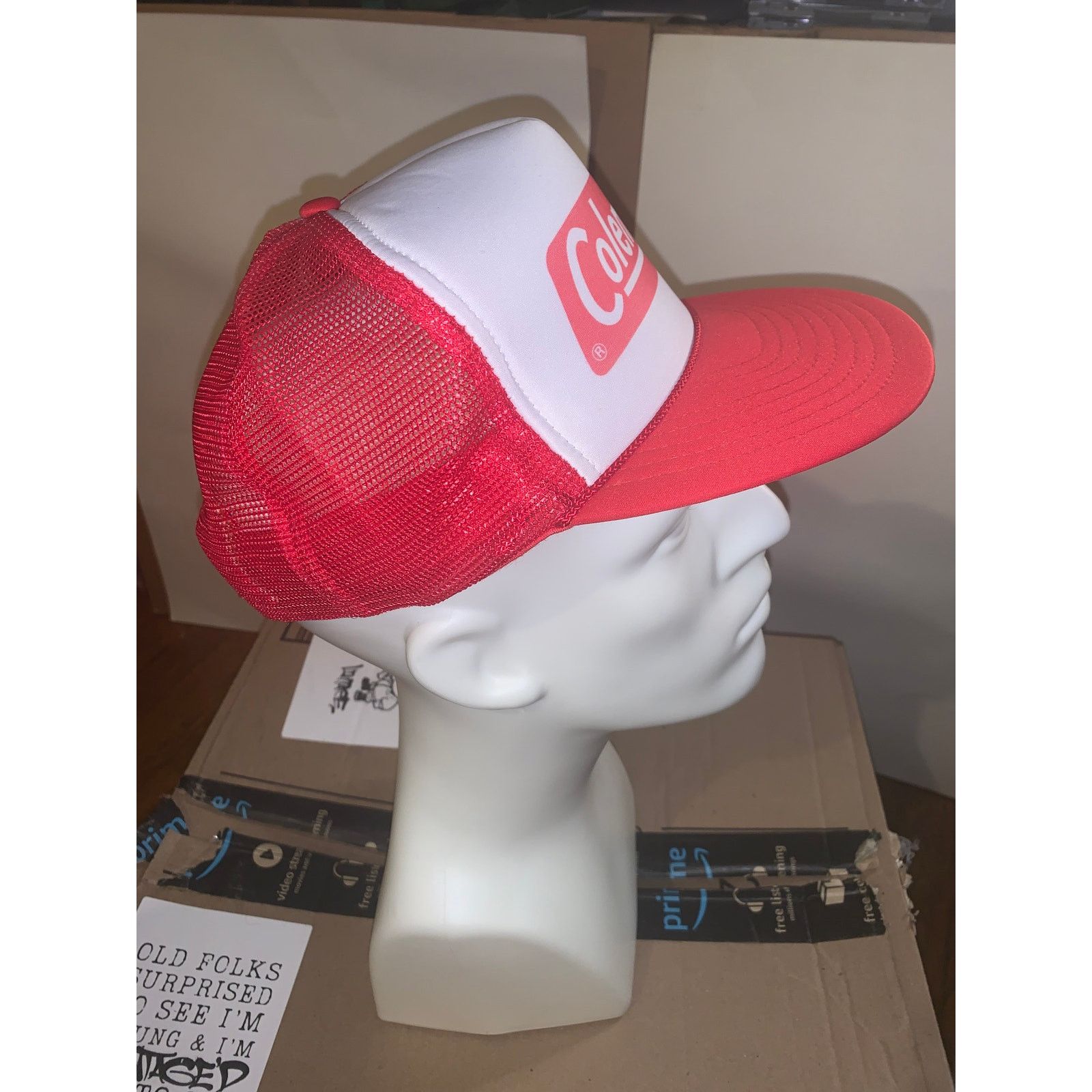 Coleman × Vintage Vintage Coleman Trucker Hat Red White Nissin Snapback Cap Size ONE SIZE - 2 Thumbnail