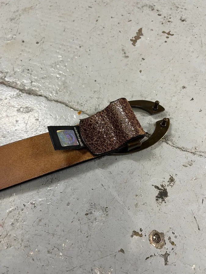 Designer × Just Cavalli × Vintage SS2004 Cavalli Brown Leather Belt Size ONE SIZE - 9 Thumbnail