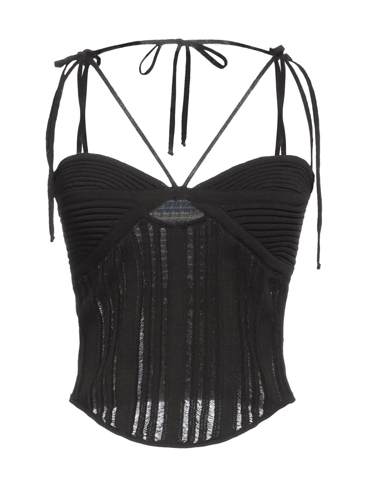 Andreadamo Knitted cut out tank top in black Size XS