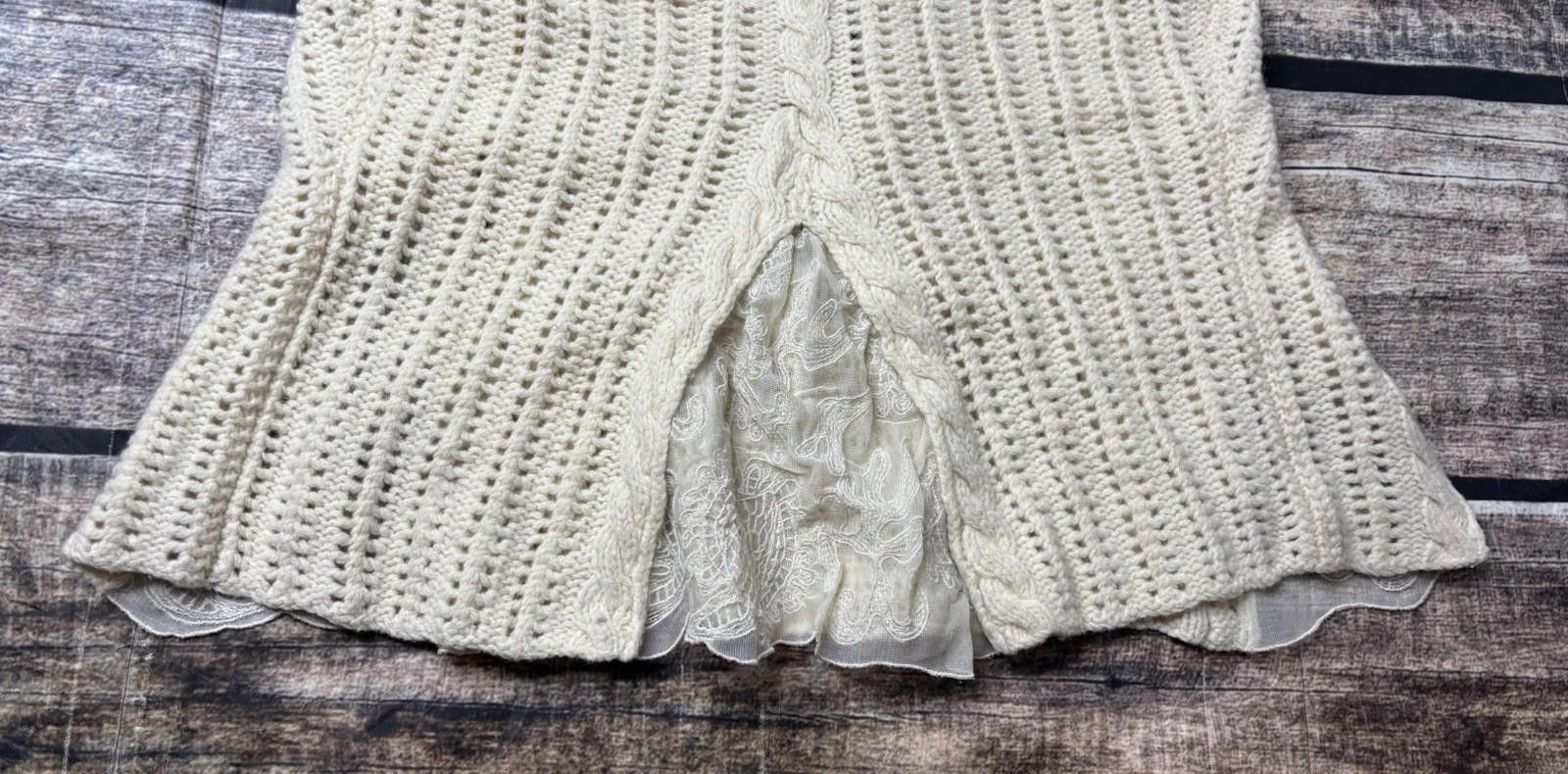 Anthropologie Guinevere Anthropologie Womens S Ivory Lambswool Cashmere Size S / US 4 / IT 40 - 8 Thumbnail