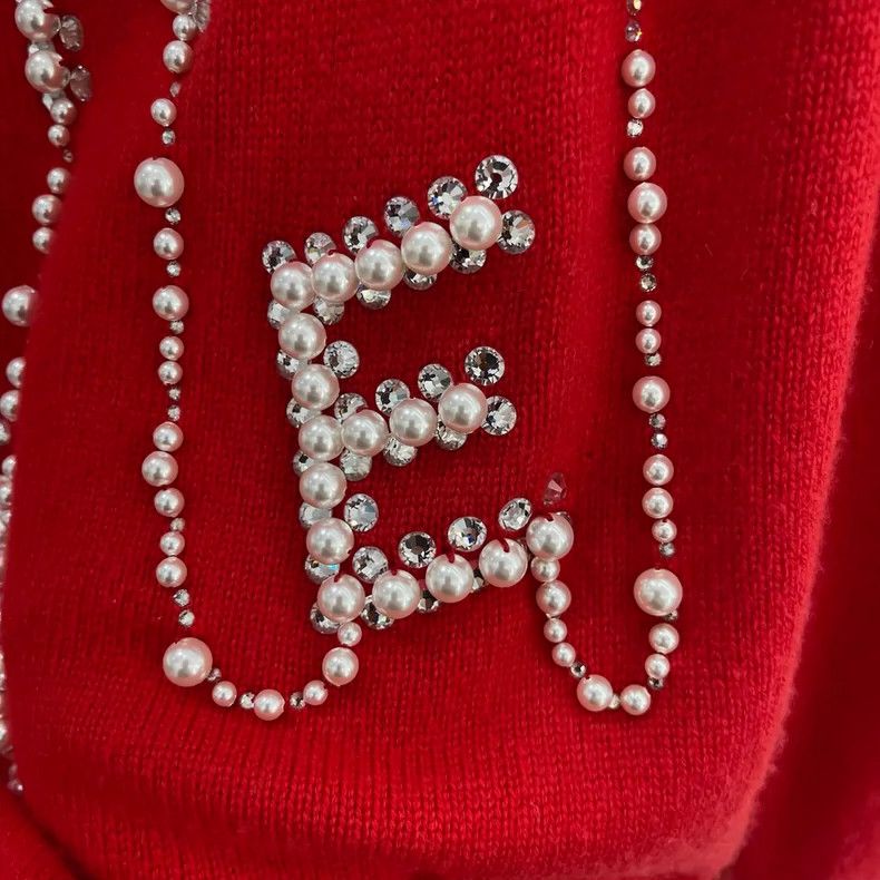 Chanel Chanel Red rhinestone wool knitted sweater Size XS / US 0-2 / IT 36-38 - 8 Thumbnail