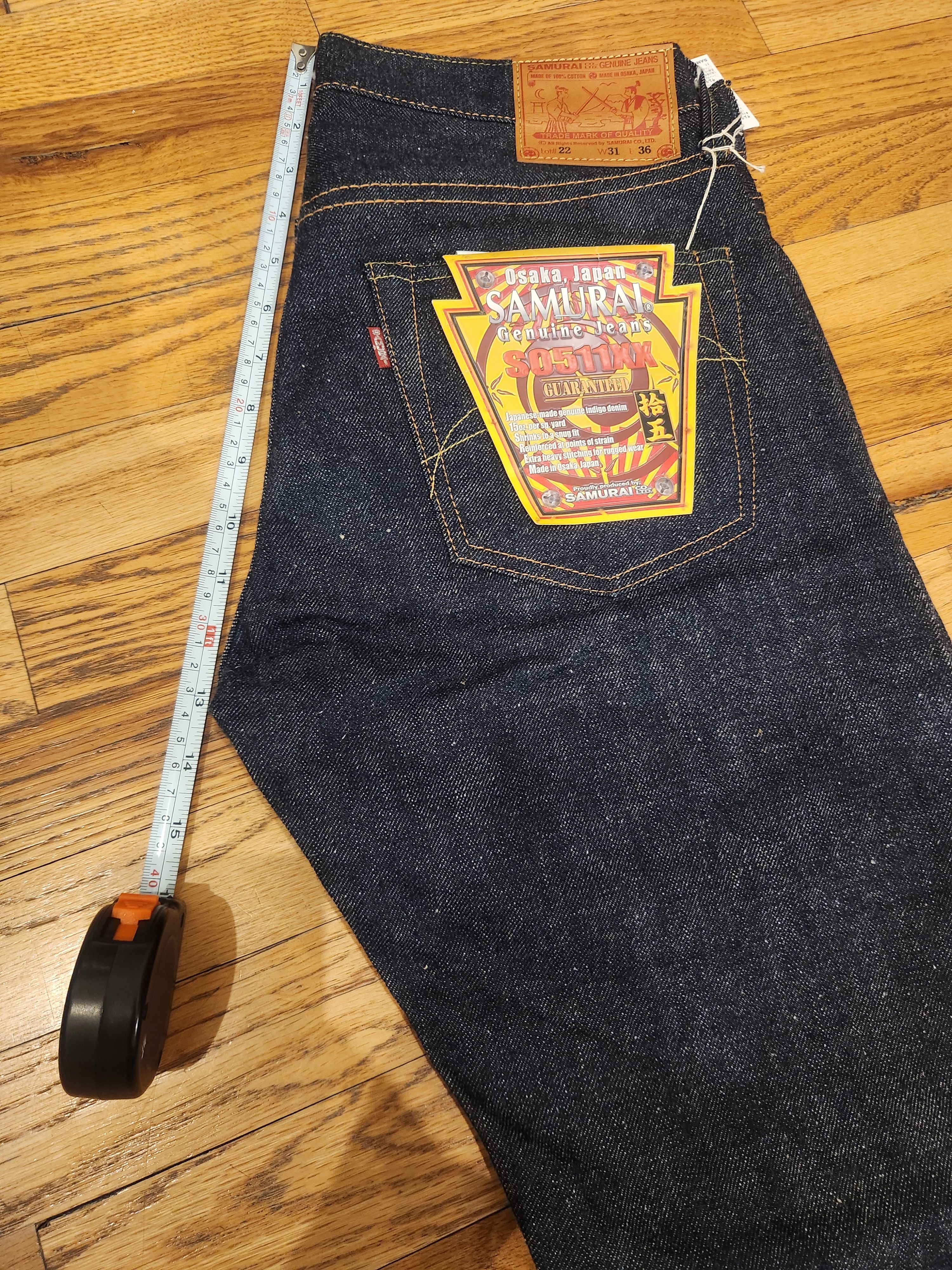 Samurai Jeans Samurai Jeans Selvedge S511XX 15oz Slim Tapered 31x30.5 NWT Size US 31 - 3 Thumbnail