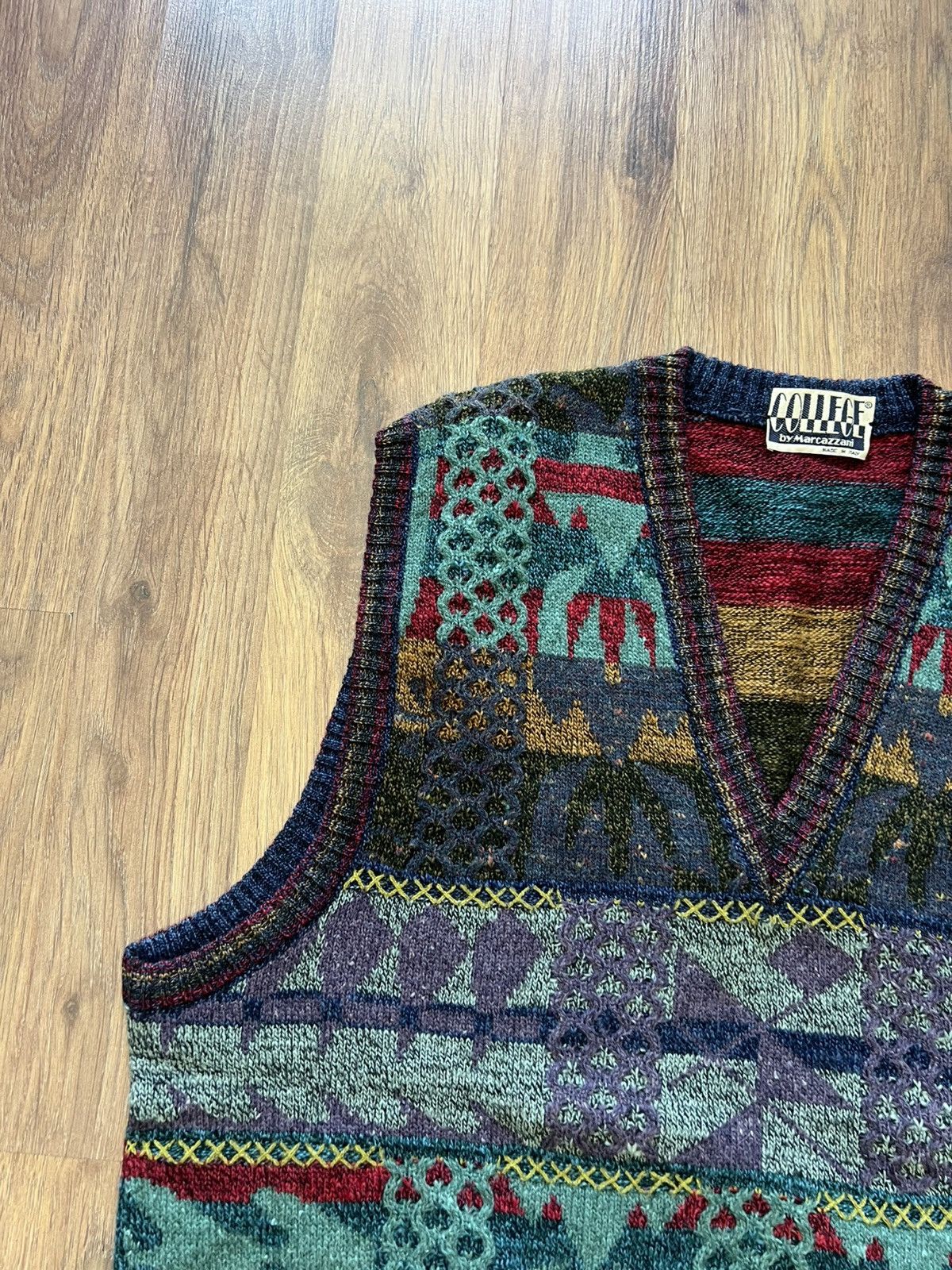 Vintage College by Marcazzani Knit Sweater Vest (Made in Italy) Size US XL / EU 56 / 4 - 3 Thumbnail