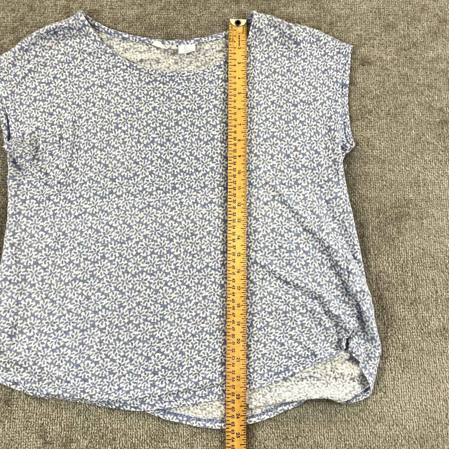 Vintage VINTAGE Sigrid Olsen Geometric Linen Blouse Womens Large Blue White Sheer Casual Summer Size L / US 10 / IT 46 - 3 Thumbnail