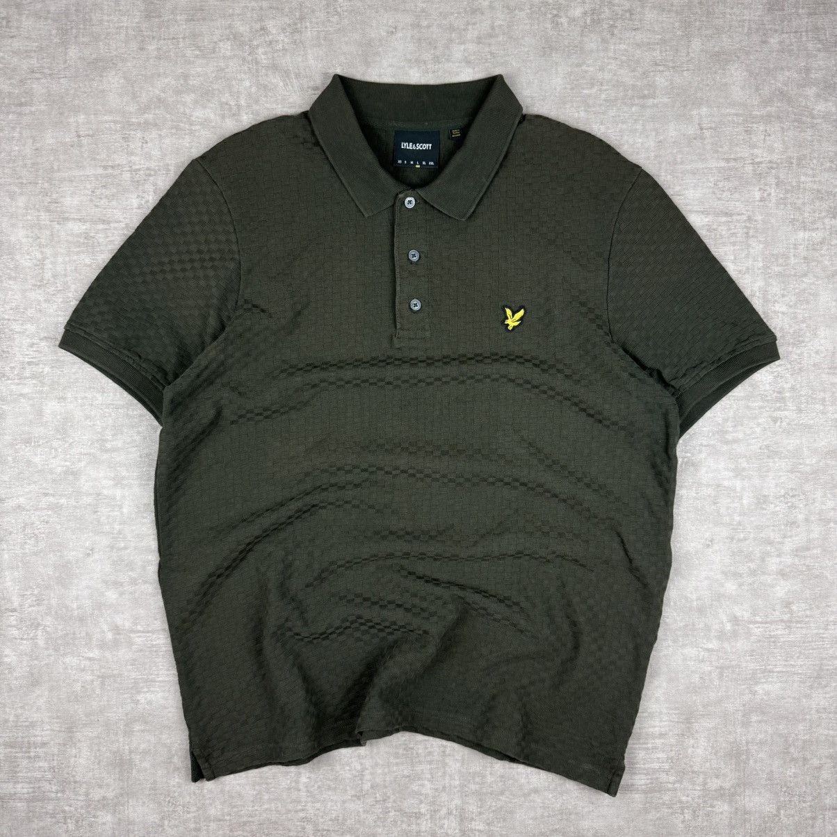 Lyle & Scott Lyle & Scott Dark Green Texture Polo Shirt Size US L / EU 52-54 / 3 - 1 Thumbnail