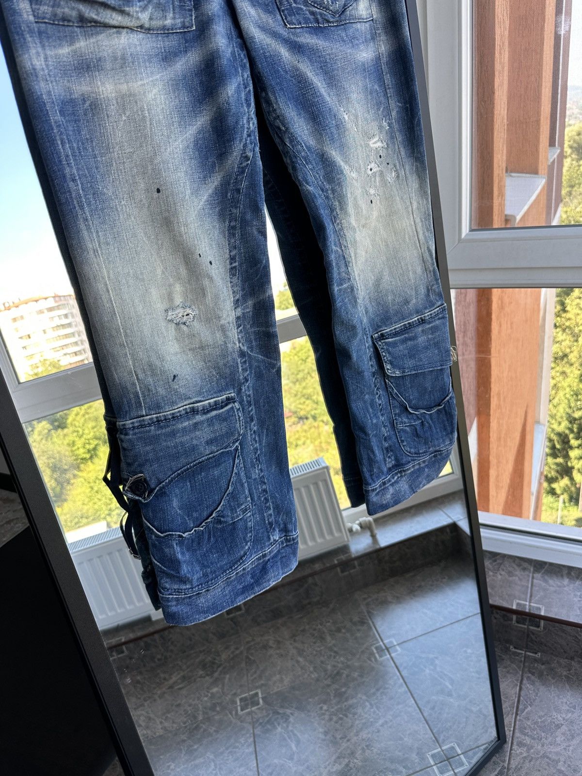 Vintage High Everyday Couture Distressed Jeans Italy Carpenter Cargo Size 34" / US 12 / IT 48 - 5 Thumbnail