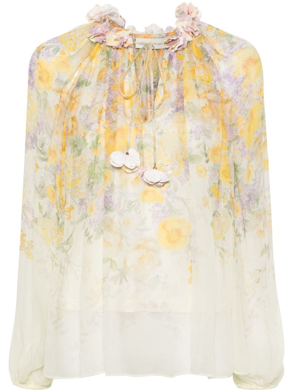 image of Zimmermann Harmony Blouse Size 0 in Citrus Garden, Women's
