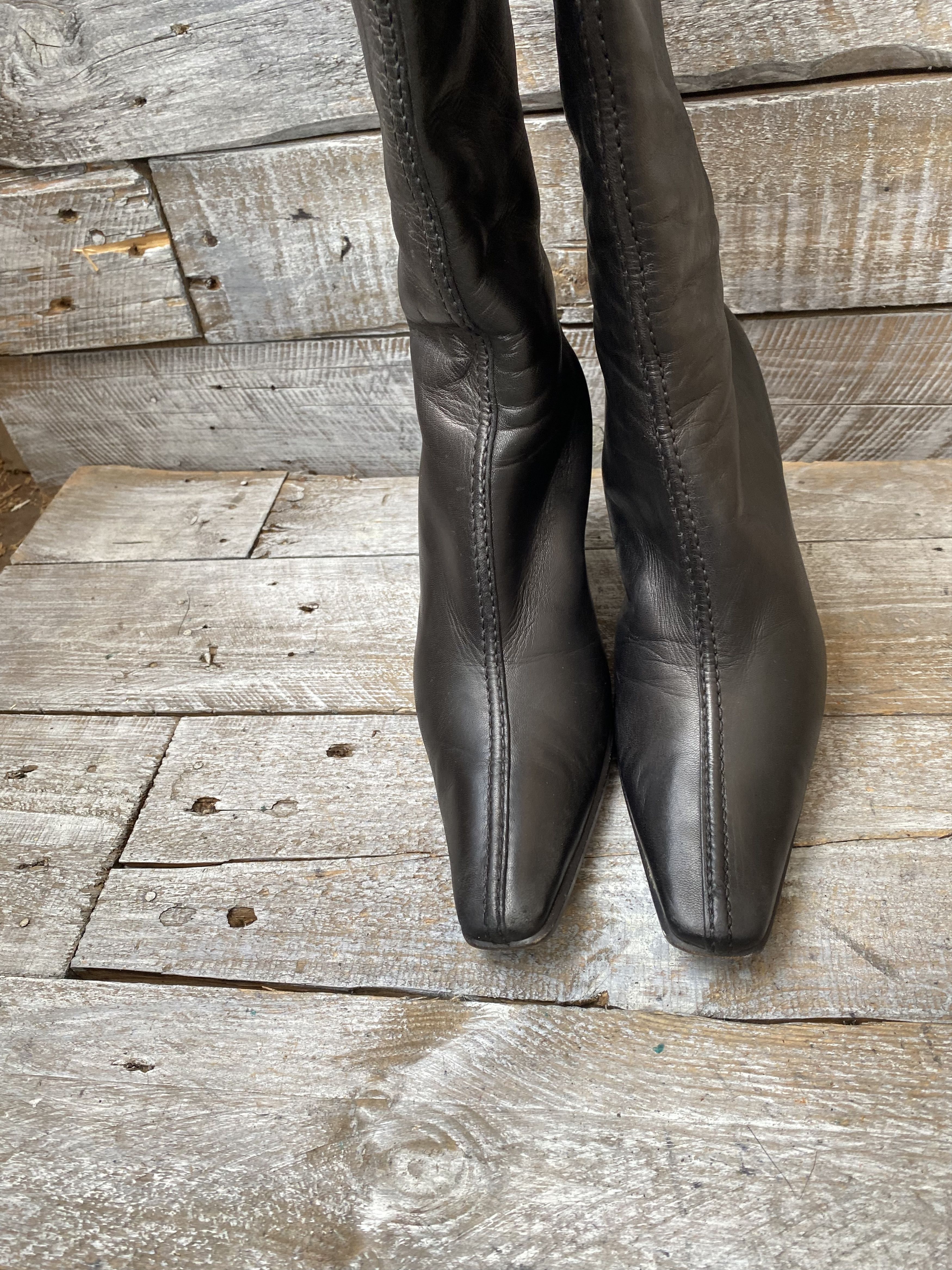 Prada Prada Y2k pointed high riding boots sz 38 Size US 8 / IT 38 - 2 Thumbnail