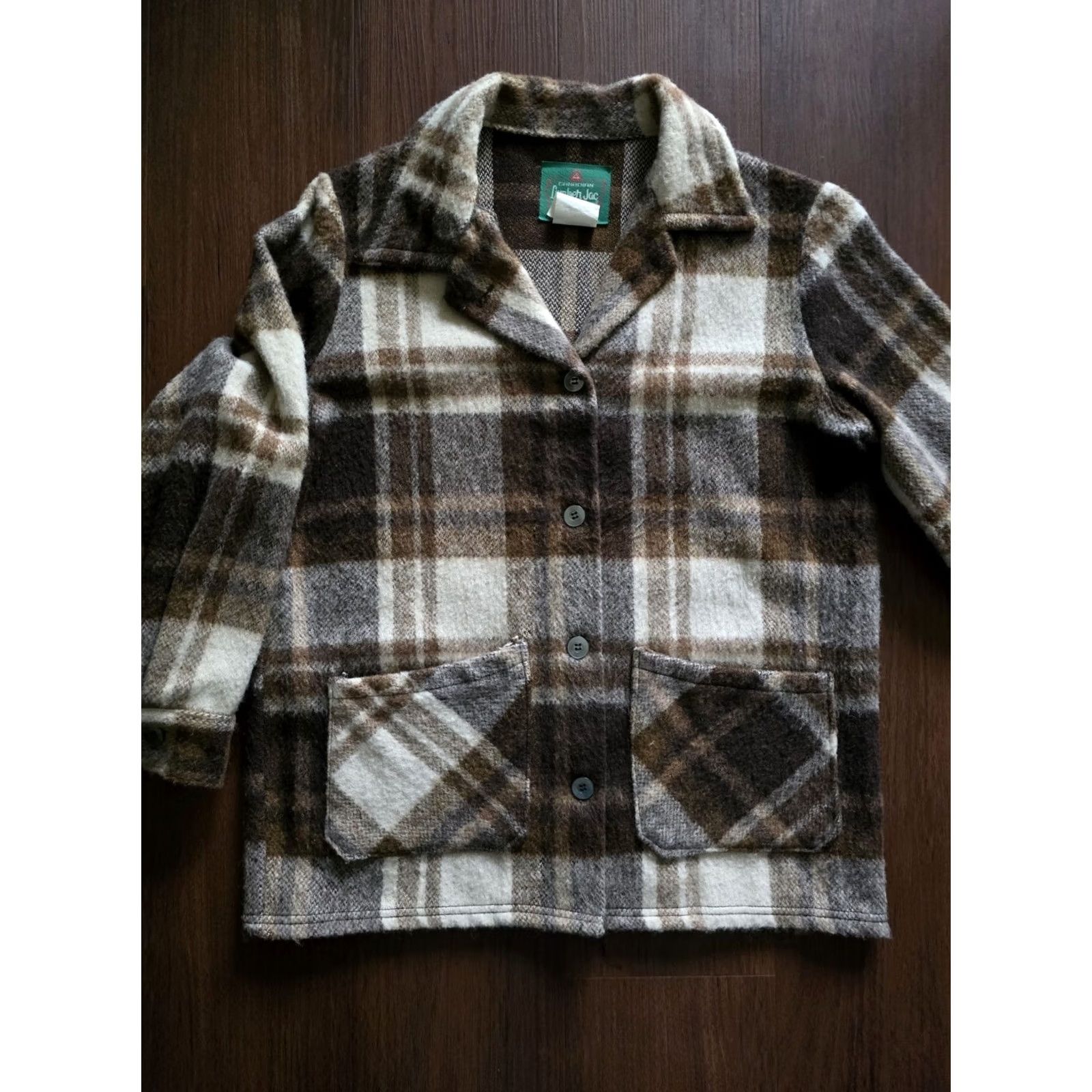 Vintage VINTAGE Canadian Lumber Jac Jacket Womens Medium Plaid Wool Coat Pockets 1970s Brown Size M / US 6-8 / IT 42-44 - 6 Thumbnail
