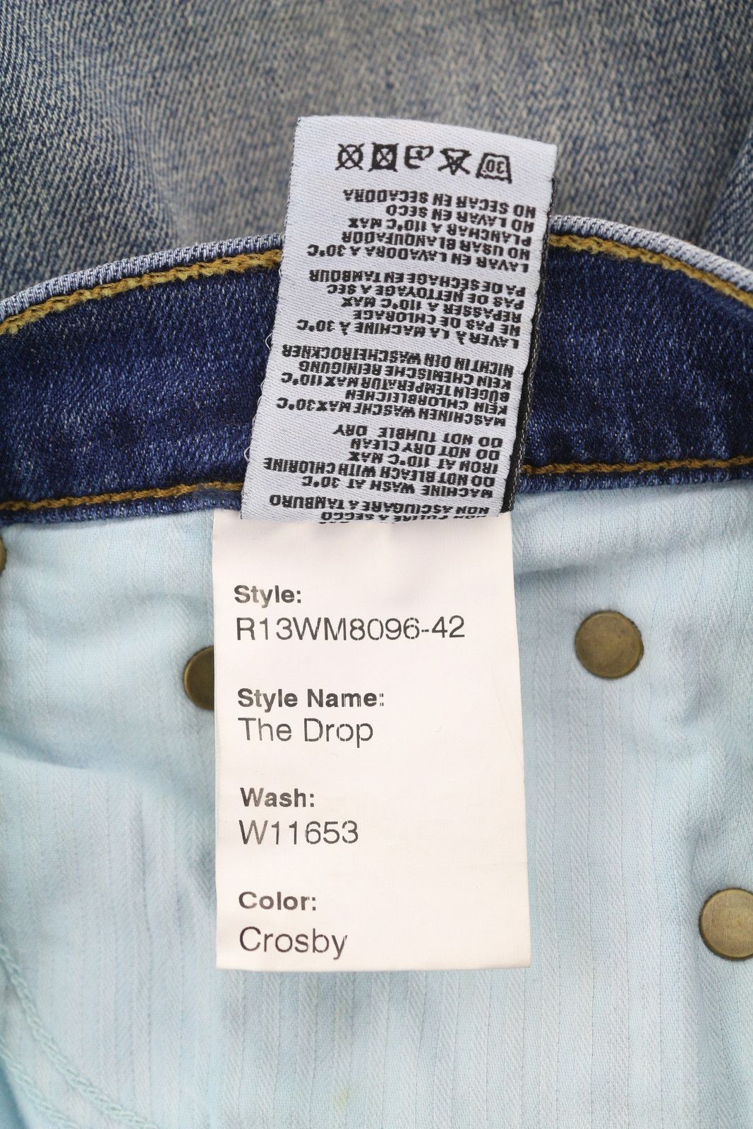 R13 THE DROP 25 Crosby Faded Dirty Look Cropped Crotch 86484 Size 25" / US 0 / IT 36 - 8 Thumbnail