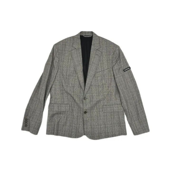 Balenciaga Balenciaga Gray Plaid Blazer for Women 0079-2507 Size S / US 4 / IT 40 - 2 Thumbnail
