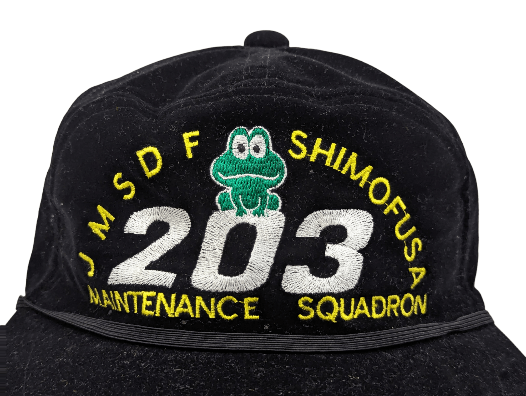 Japanese Brand VINTAGE JMSDF SHIMOFUSA MAINTENANCE SQUADRON AIR FORCE HAT Size ONE SIZE - 6 Thumbnail